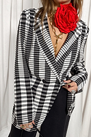Thumbnail for Model wearing Mono Check Blazer standing facing the camera