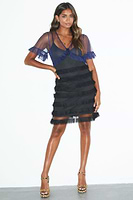 Thumbnail for Model wearing Navy Mini Kate Dress standing facing the camera