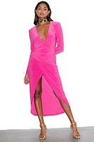 Thumbnail for Model wearing Pink Harlow Dress standing facing the camera