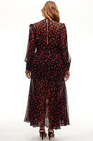 Thumbnail for Model Wearing Black Rena Rose Midi Dress standing facing away from the camera