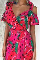 Thumbnail for Model wearing Strawberry Mini Dress close up