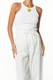 White Cotton Linen Demi Trouser