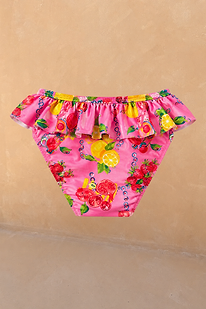 Girls Pink Fruit Crop Bikini Set