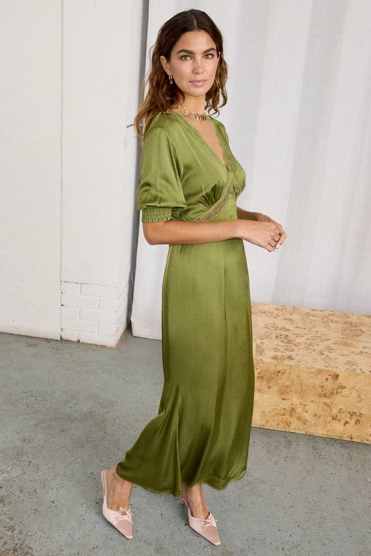 Olive Lace May Dress – Never Fully Dressed