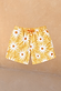 Boy's Yellow Sun Swim Shorts with a sun print, elasticated waistband, and orange drawstring detail.