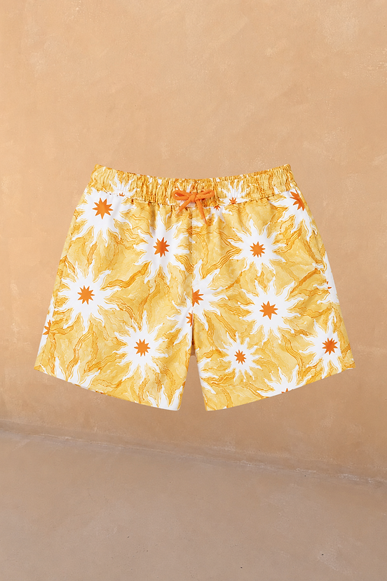 Boy's Yellow Sun Swim Shorts