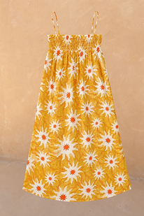 Girl's Yellow Cotton Sun Dress