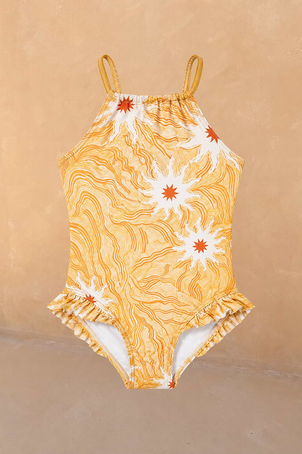Girl's Yellow Sun Swimsuit