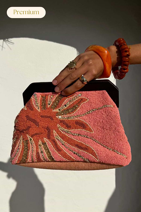 Pink Sol Beaded Bag