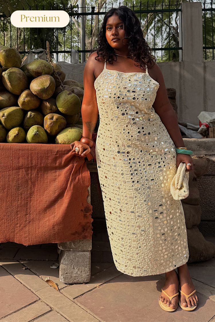 Cream Mirror Taliah Midi Dress – Never Fully Dressed