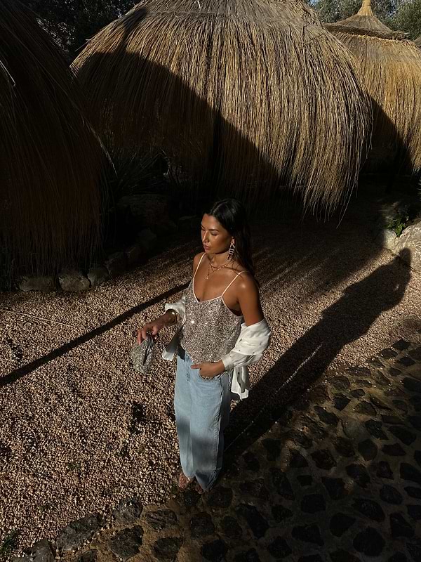 Silver Sequin Cami Top