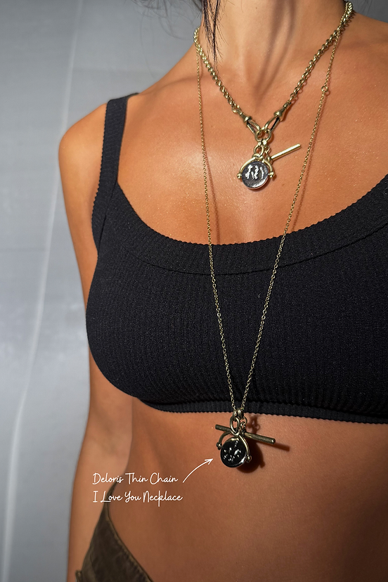 Deloris Thin Chain I Love You Necklace
