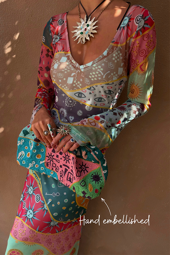 Morocco Beaded Clutch Bag
