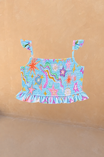 Girl's Starburst Crop Bikini Set