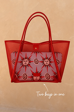Red Mesh Tote Bag