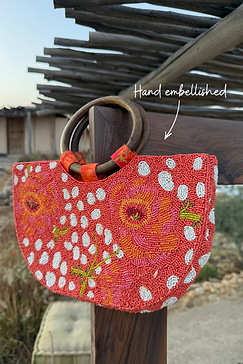 Coral Fawn Beaded Bag