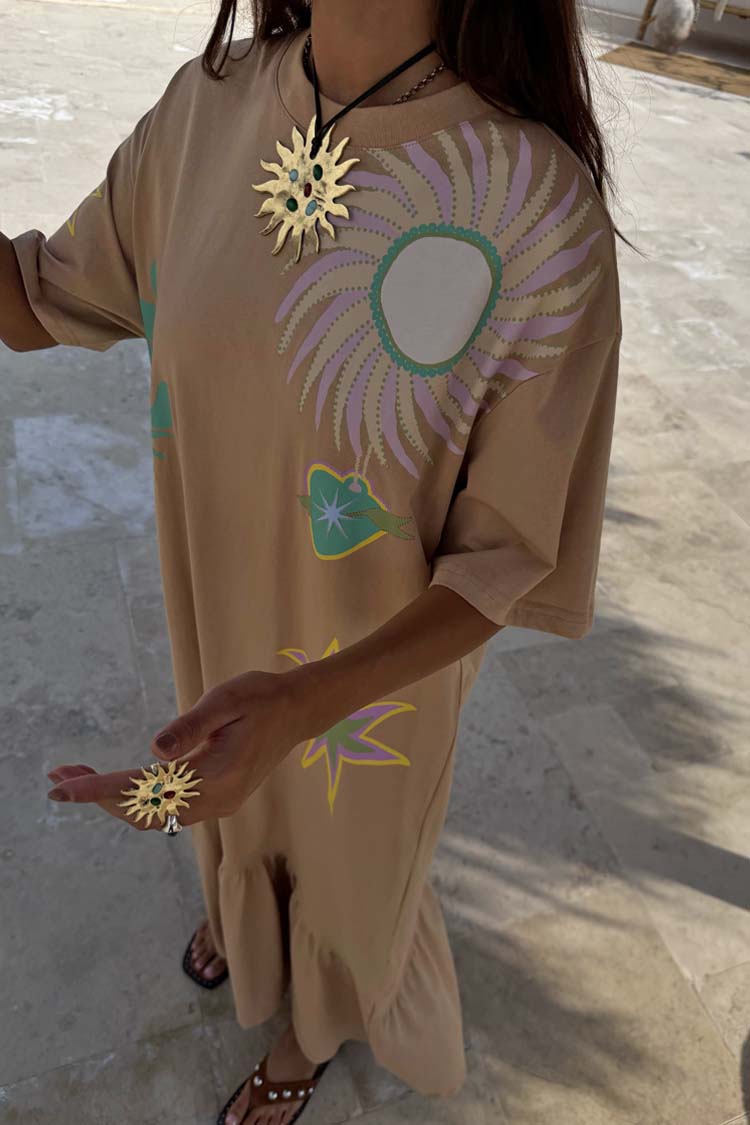 green emerald velvet dress Never Fully Dressed Cream Printed Mythical Shirt Dress Sizes 6-16 RRP –  Louise's Closet main image 1