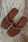 Tan Leather Stud Sandals