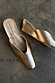 Gold Wedge Mule