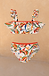 Girl's Banana Bikini with multicoloured fruit print, featuring a ruffled bandeau top and pull-on bottoms.