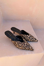 Leopard Heel Mules