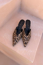 Leopard Heel Mules
