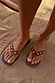 Tan Leather Stud Sandals