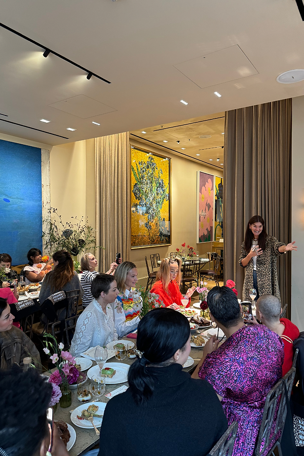 picture of lucy with guests at our breakfast event with porto & bello and future dreams
