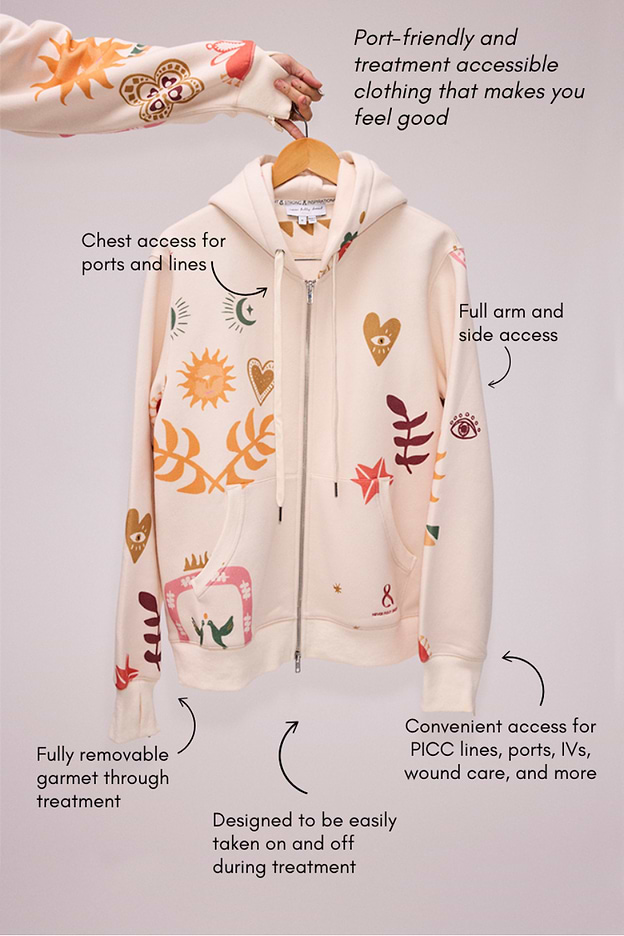 detailed description of the accessibility functions on our sundazed zip up sweatshirt