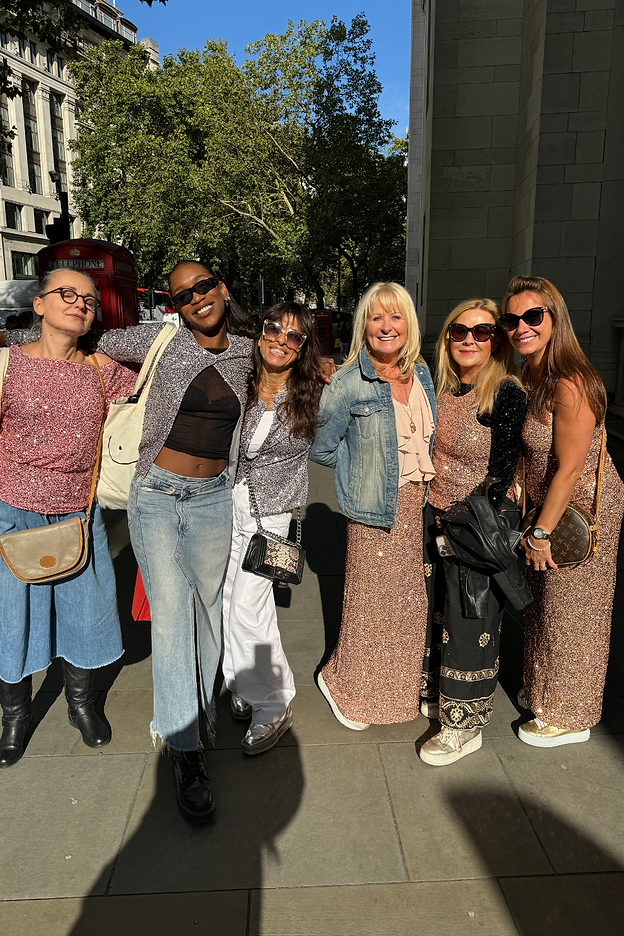 some of our staff at our sequin march event