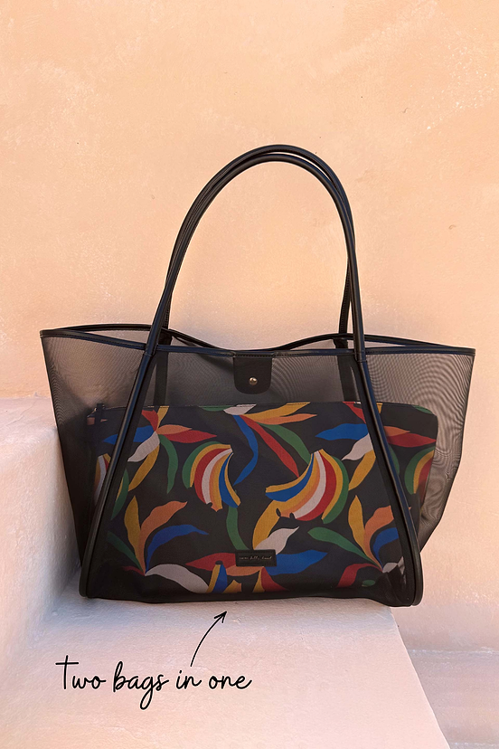 Black Mesh Tote Bag