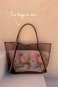 Tan Mesh Tote Bag