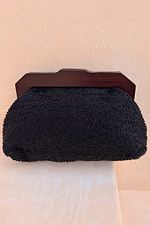 Black Beaded Mirror Bag