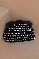 Black Beaded Mirror Bag