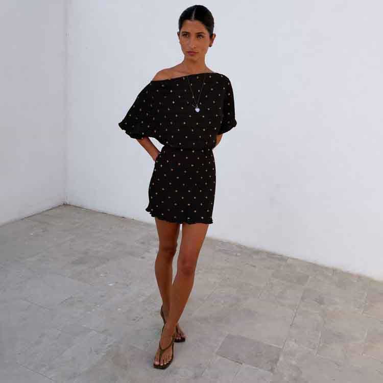 Black Plisse Mini Tilly Dress – Never Fully Dressed