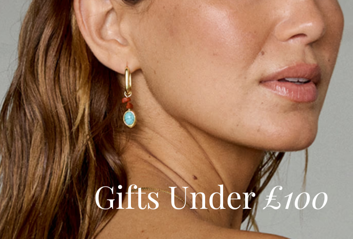 close up of balearic earring with gifts under £100 text 