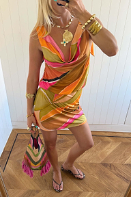 Green Abstract Leila Mini Dress
