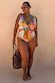 Abstract Plunge Swimsuit