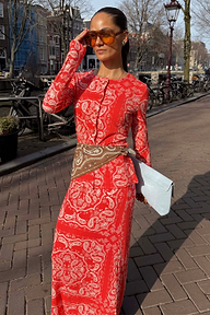 Red Bandana Alexa Cardigan