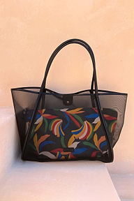 Black Mesh Tote Bag
