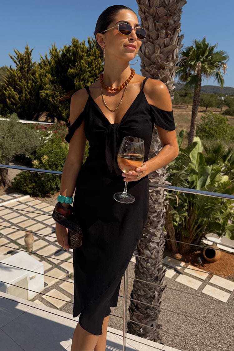 never fully dressed off shoulder dress Black Cassie Dress