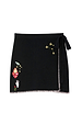 Black Night Garden Mini Wrap Skirt