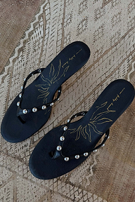 Black Stud Sandal Mule