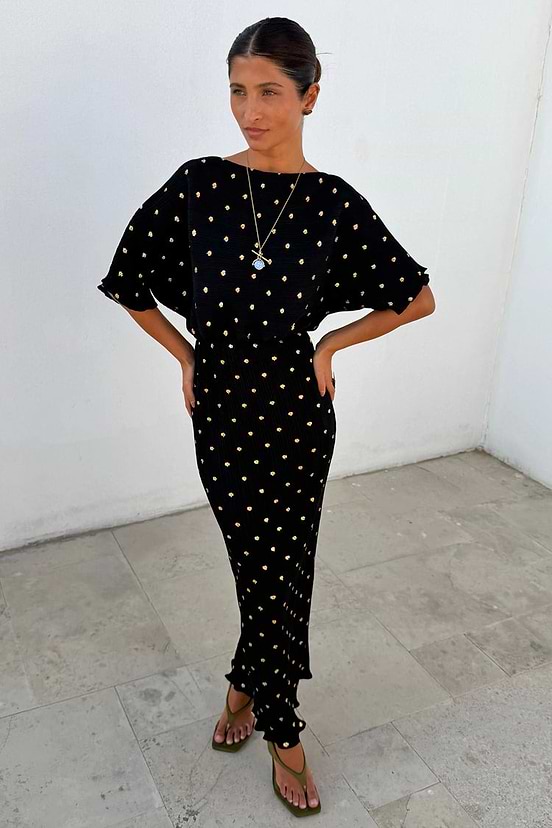 Black Tilly Dress with Gold Foil - XS Black Tilly Dress with Gold Foil - XS