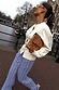 Blue Cotton Stripe Jogger