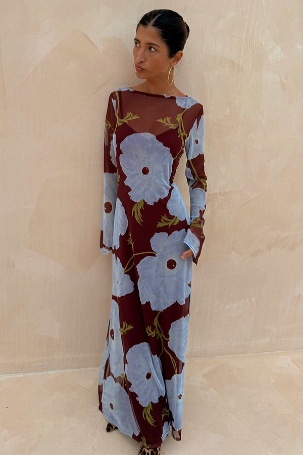 Burgundy & Blue Poppy Aria Dress Never Fully Dressed Burgundy & Blue Poppy Aria Dress Never Fully Dressed