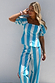 Model wearing Blue Stripe Kiki Top