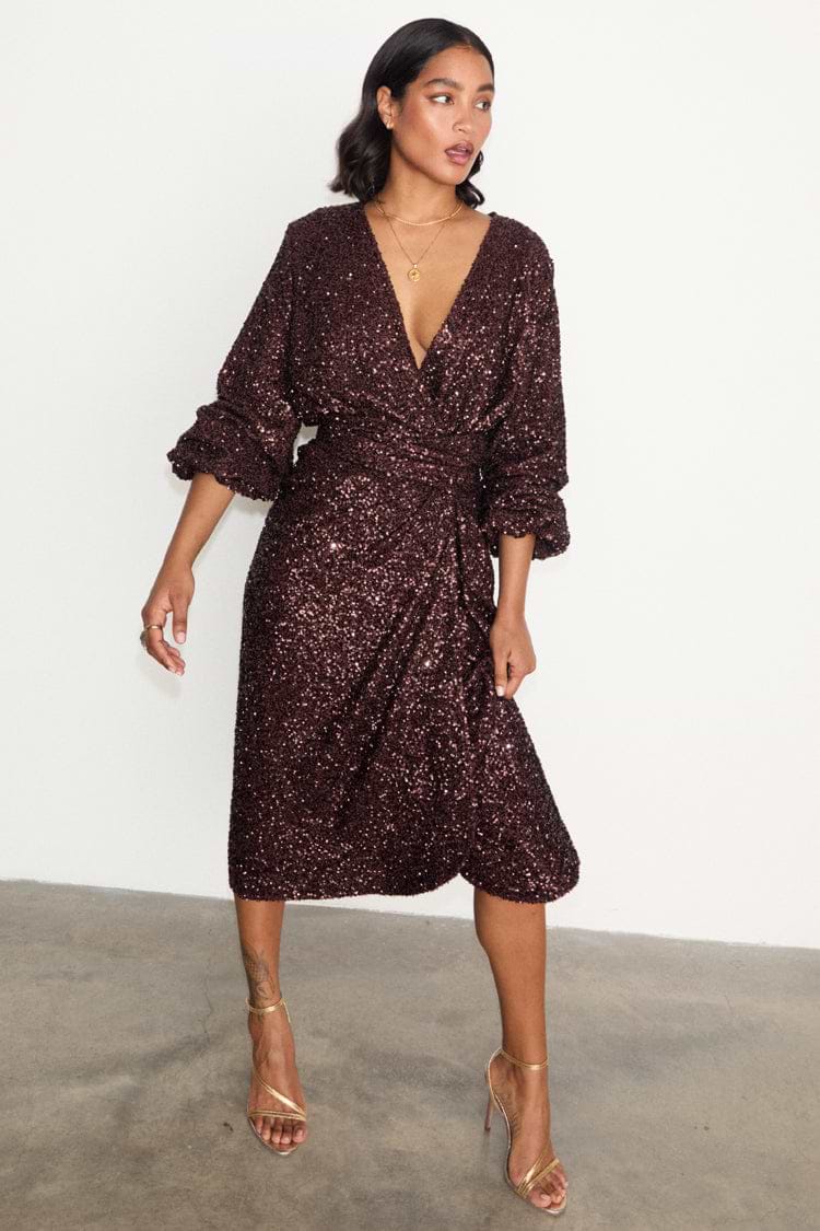 sachin and babi light blue dress Chocolate Sequin Vienna Dress – Never Fully Dressed