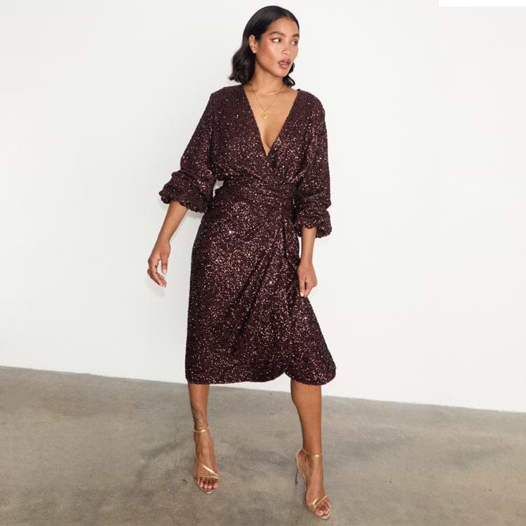 Chocolate Sequin Vienna Dress Never Fully Dressed Chocolate Sequin Vienna Dress Never Fully Dressed
