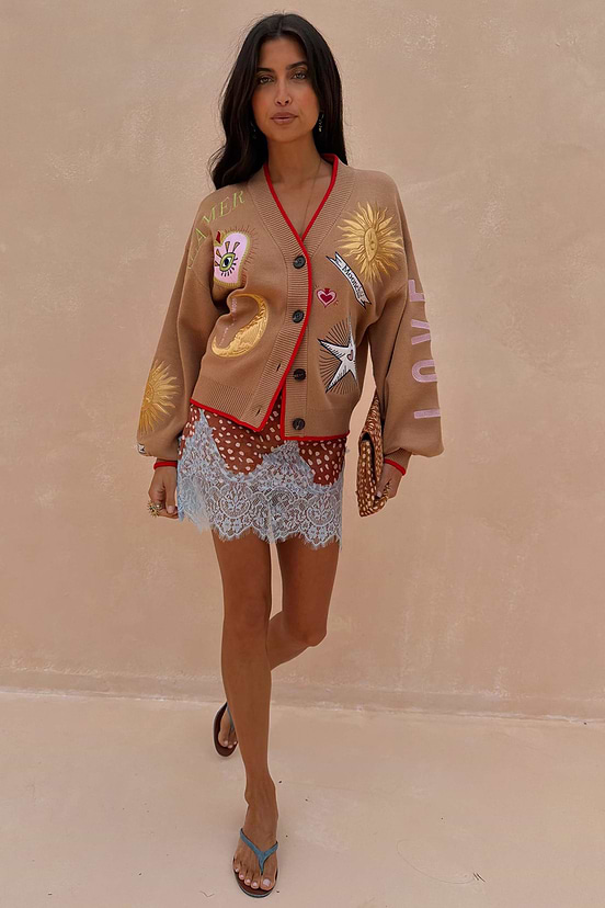 Camel Mystical Cardigan - L Camel Mystical Cardigan - L